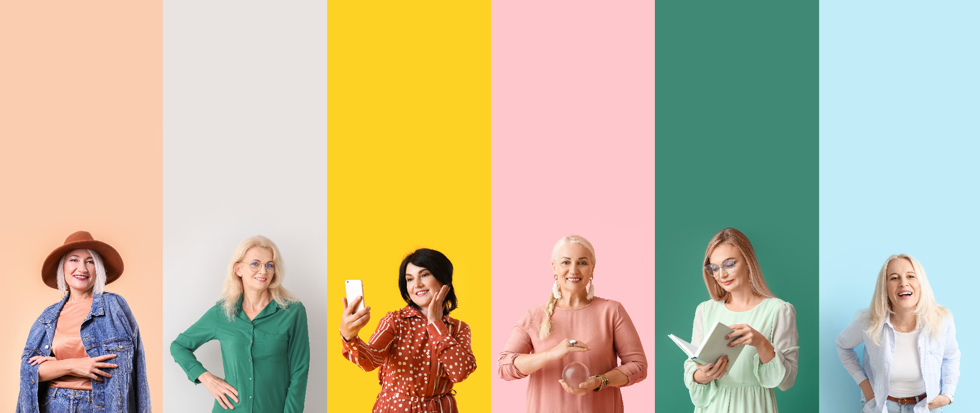 A diverse group of confident women representing the MenoBoss community.